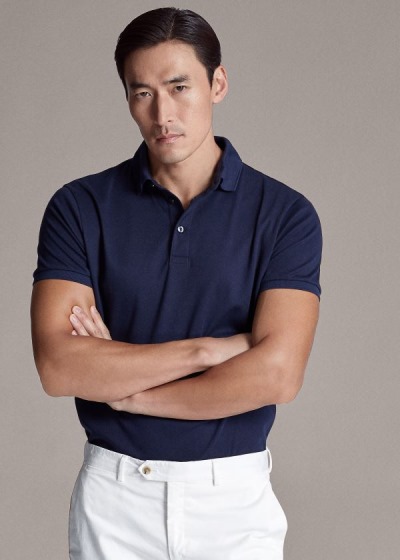 Men's Ralph Lauren Custom Slim Fit Interlock Polos | 913045DLA